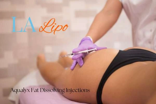 Woman having fat dissolving injections Thatcham on thighs